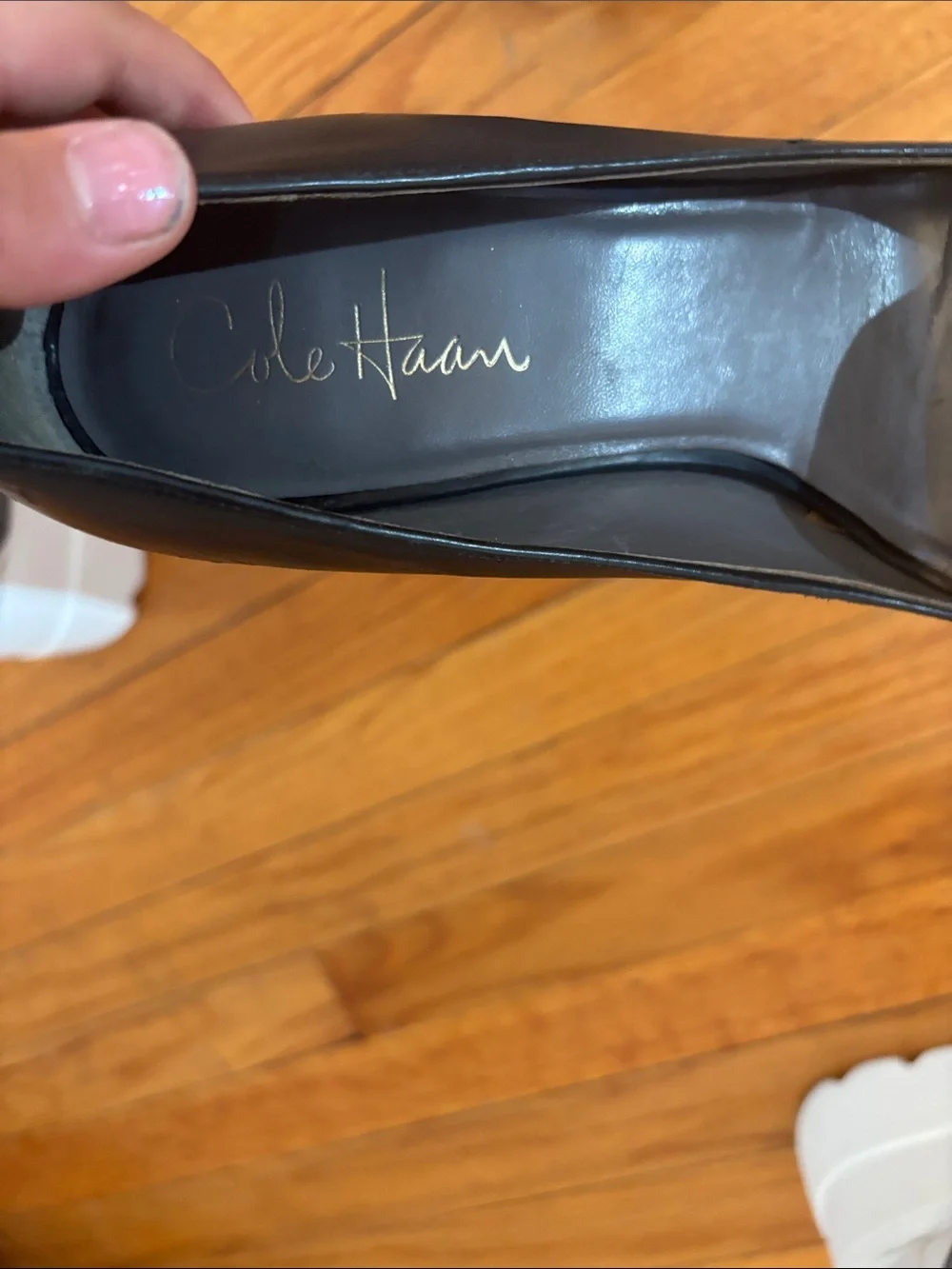 Cole Haan Black Leather Penny Loafers for Women